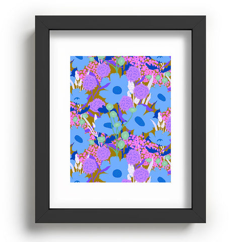 Sewzinski Blue Wildflowers Recessed Framing Rectangle