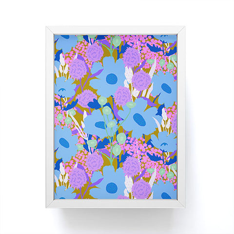 Sewzinski Blue Wildflowers Framed Mini Art Print
