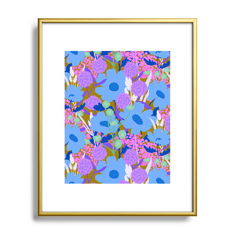 Sewzinski Blue Wildflowers Metal Framed Art Print