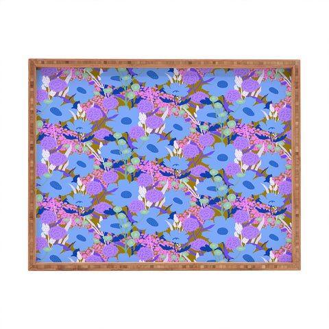 Sewzinski Blue Wildflowers Rectangular Tray