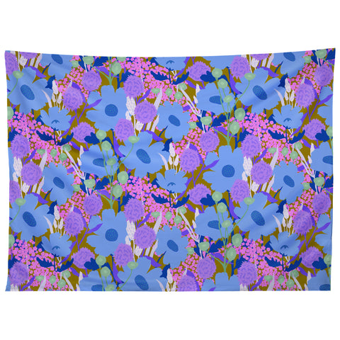 Sewzinski Blue Wildflowers Tapestry