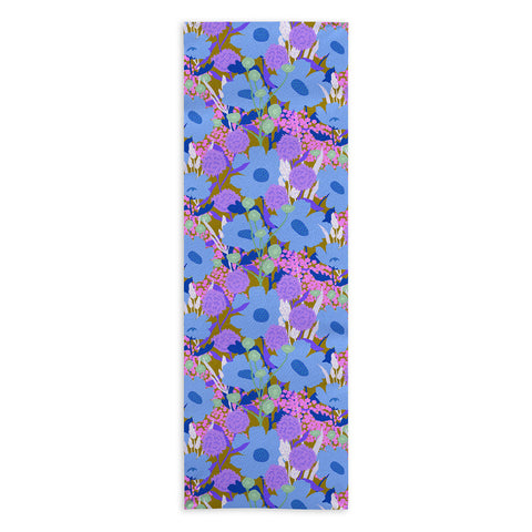 Sewzinski Blue Wildflowers Yoga Towel