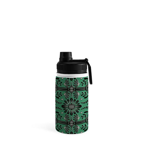 Sewzinski Boho Florals Black Emerald Water Bottle