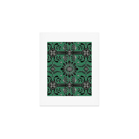 Sewzinski Boho Florals Black Emerald Art Print