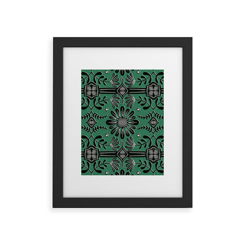 Sewzinski Boho Florals Black Emerald Framed Art Print