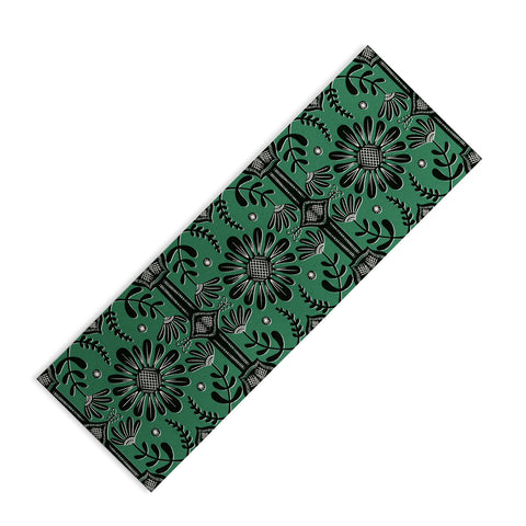 Sewzinski Boho Florals Black Emerald Yoga Mat