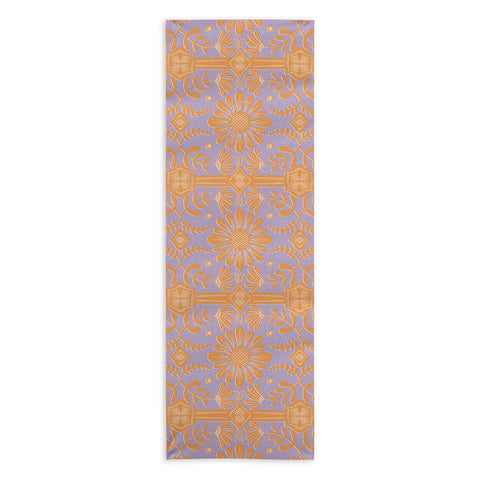 Sewzinski Boho Florals Orange Purple Yoga Towel