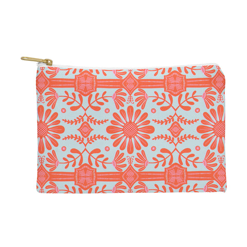 Sewzinski Boho Florals Red and Icy Blue Pouch