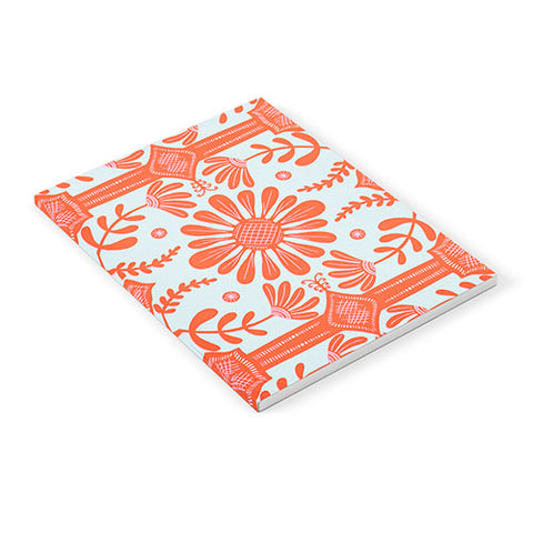 Sewzinski Boho Florals Red and Icy Blue Notebook