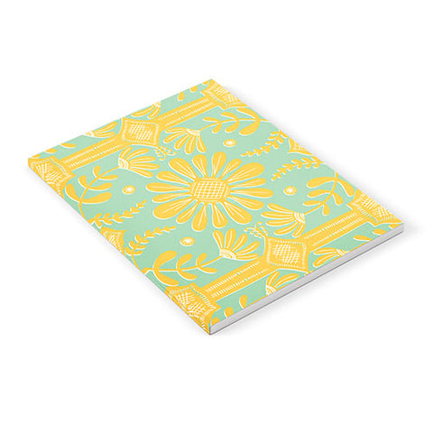 Sewzinski Boho Florals Yellow and Sage Notebook