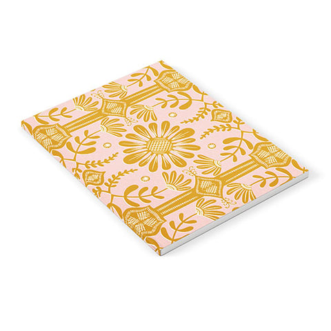 Sewzinski Boho Florals Yellow White Pink Notebook