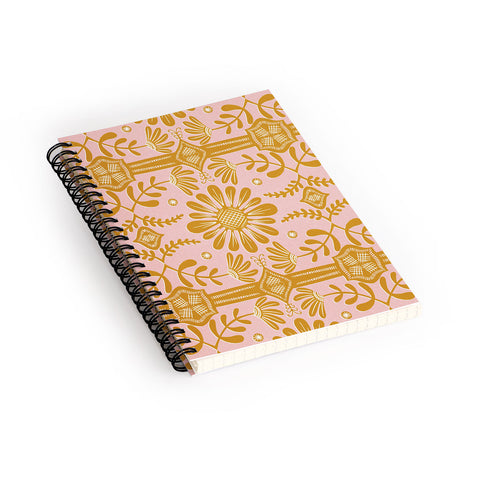 Sewzinski Boho Florals Yellow White Pink Spiral Notebook