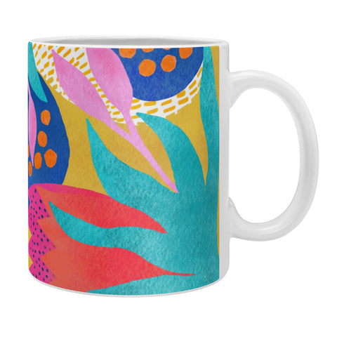 Sewzinski Bold Flowers on Yellow Coffee Mug