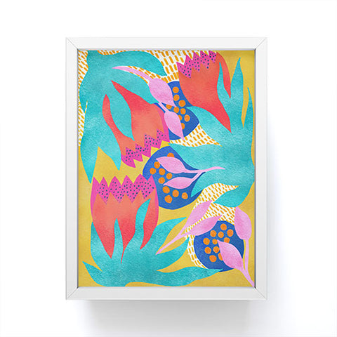 Sewzinski Bold Flowers on Yellow Framed Mini Art Print