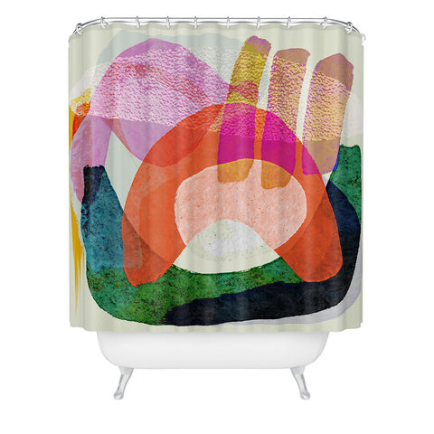Sewzinski Bubblegum Factory Shower Curtain