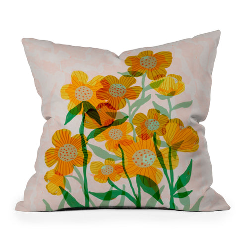 Sewzinski Buttercups in Sunshine Throw Pillow
