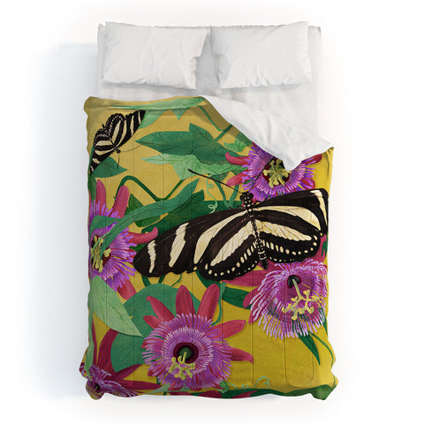 Sewzinski Butterflies on Passion Flowers Comforter