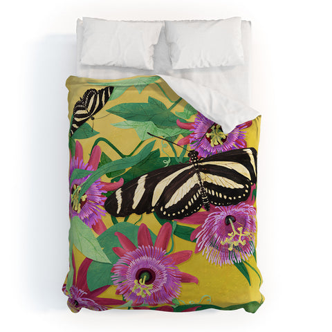 Sewzinski Butterflies on Passion Flowers Duvet Cover