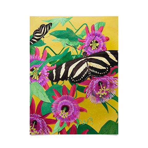Sewzinski Butterflies on Passion Flowers Poster