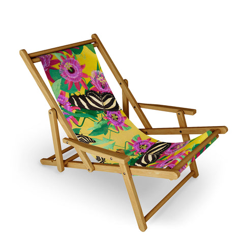 Sewzinski Butterflies on Passion Flowers Sling Chair