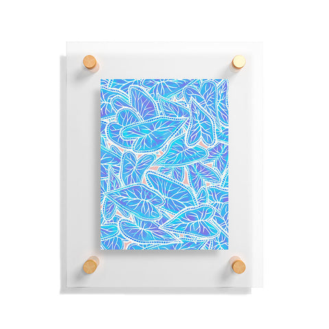 Sewzinski Caladium Leaves in Blue Floating Acrylic Print
