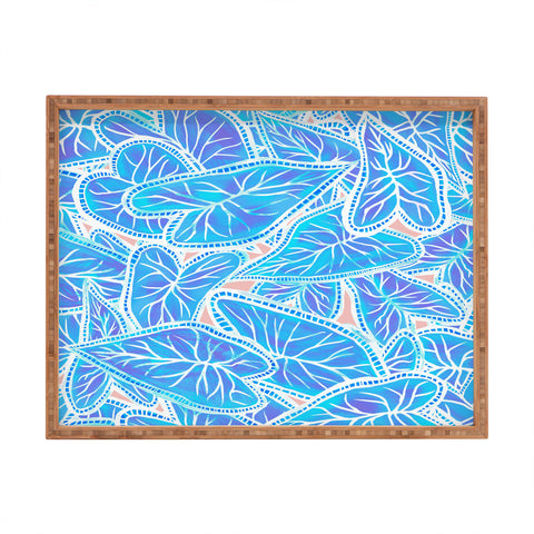 Sewzinski Caladium Leaves in Blue Rectangular Tray