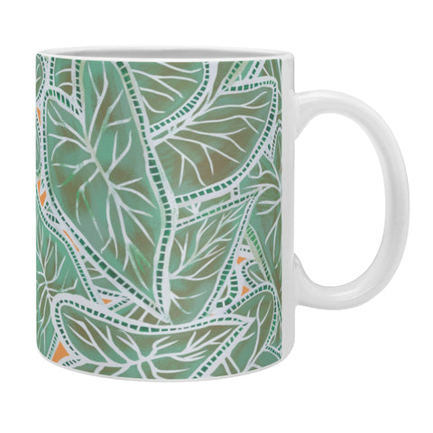 Sewzinski Caladium Leaves in Green Coffee Mug