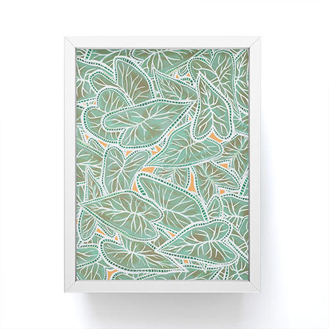 Sewzinski Caladium Leaves in Green Framed Mini Art Print