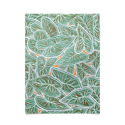 Sewzinski Caladium Leaves in Green Poster