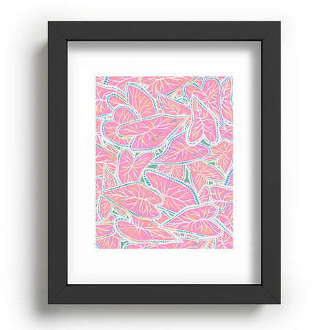 Sewzinski Caladium Leaves in Pink Recessed Framing Rectangle