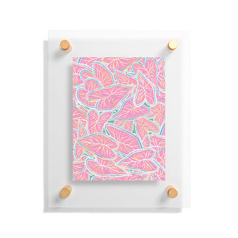 Sewzinski Caladium Leaves in Pink Floating Acrylic Print