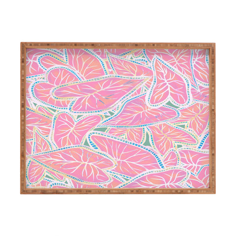 Sewzinski Caladium Leaves in Pink Rectangular Tray