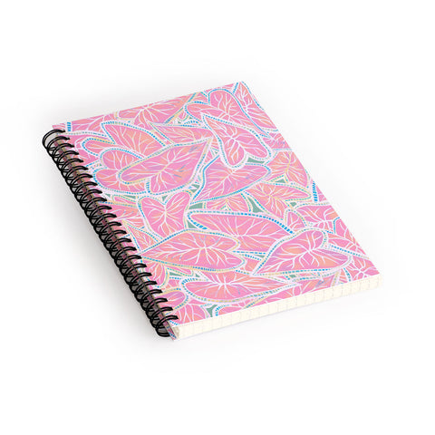 Sewzinski Caladium Leaves in Pink Spiral Notebook