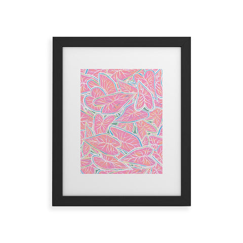Sewzinski Caladium Leaves in Pink Framed Art Print