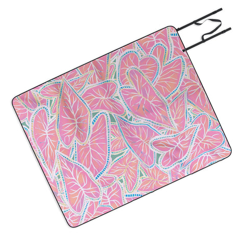 Sewzinski Caladium Leaves in Pink Picnic Blanket