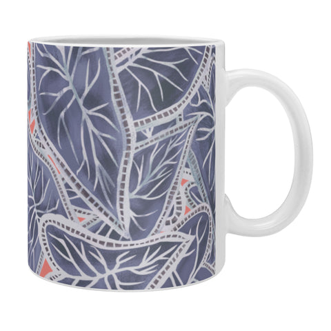 Sewzinski Caladium Leaves in Purple Coffee Mug