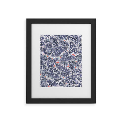 Sewzinski Caladium Leaves in Purple Framed Art Print