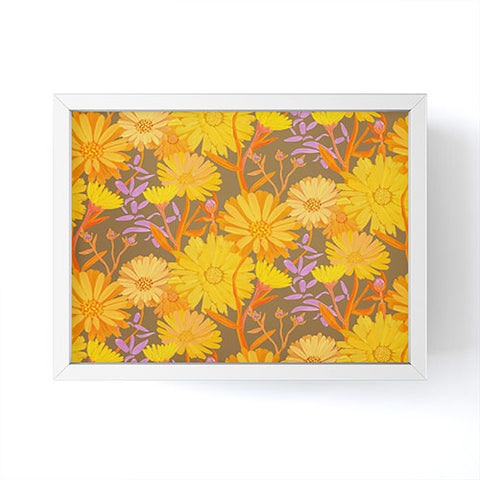 Sewzinski Calendula Floral Pattern Framed Mini Art Print