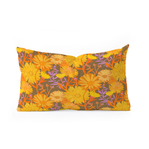 Sewzinski Calendula Floral Pattern Oblong Throw Pillow