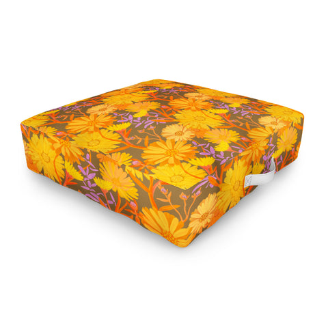 Sewzinski Calendula Floral Pattern Outdoor Floor Cushion