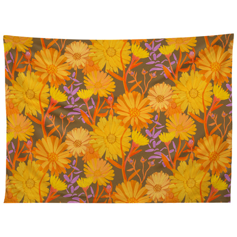 Sewzinski Calendula Floral Pattern Tapestry