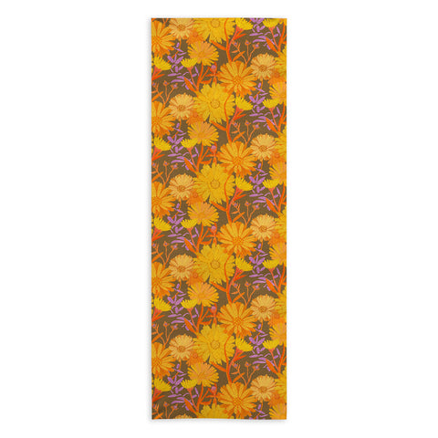 Sewzinski Calendula Floral Pattern Yoga Towel