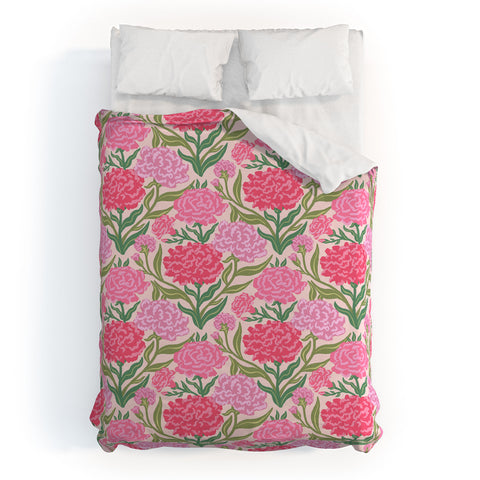 Sewzinski Carnations in Pink Duvet Cover