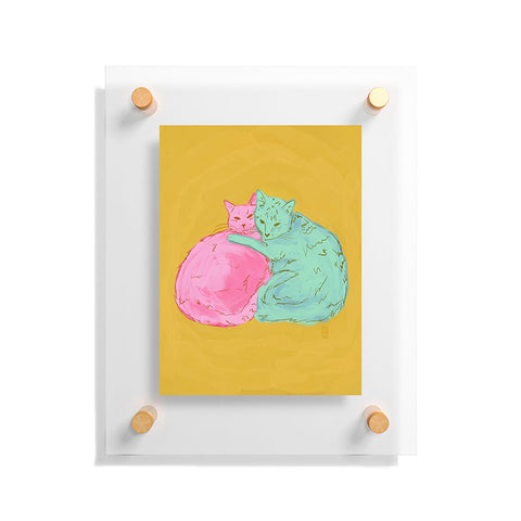 Sewzinski Cat Cuddles Floating Acrylic Print