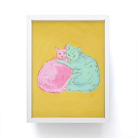 Sewzinski Cat Cuddles Framed Mini Art Print