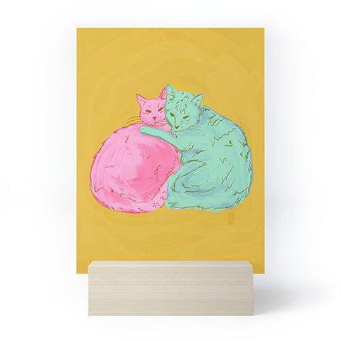 Sewzinski Cat Cuddles Mini Art Print