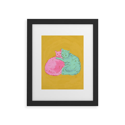 Sewzinski Cat Cuddles Framed Art Print