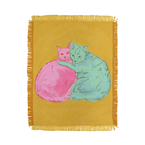 Sewzinski Cat Cuddles Throw Blanket