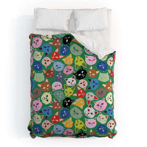 Sewzinski Cat Heads Pattern Comforter