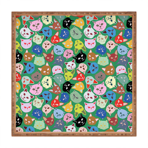Sewzinski Cat Heads Pattern Square Tray